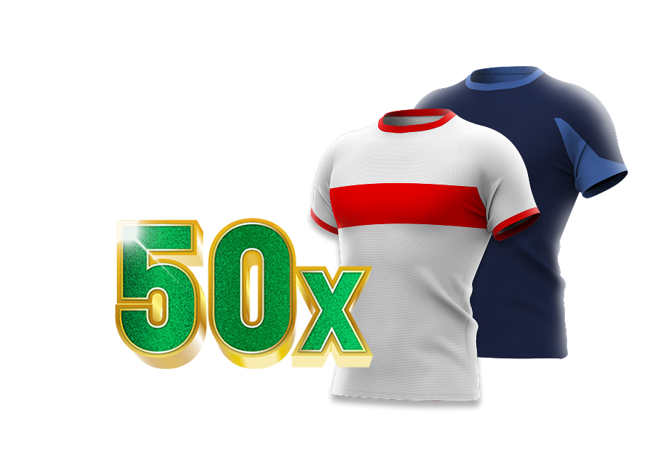 50x met wit-rood shirt (Stuttgart) en het uitshirt van Feyenoord