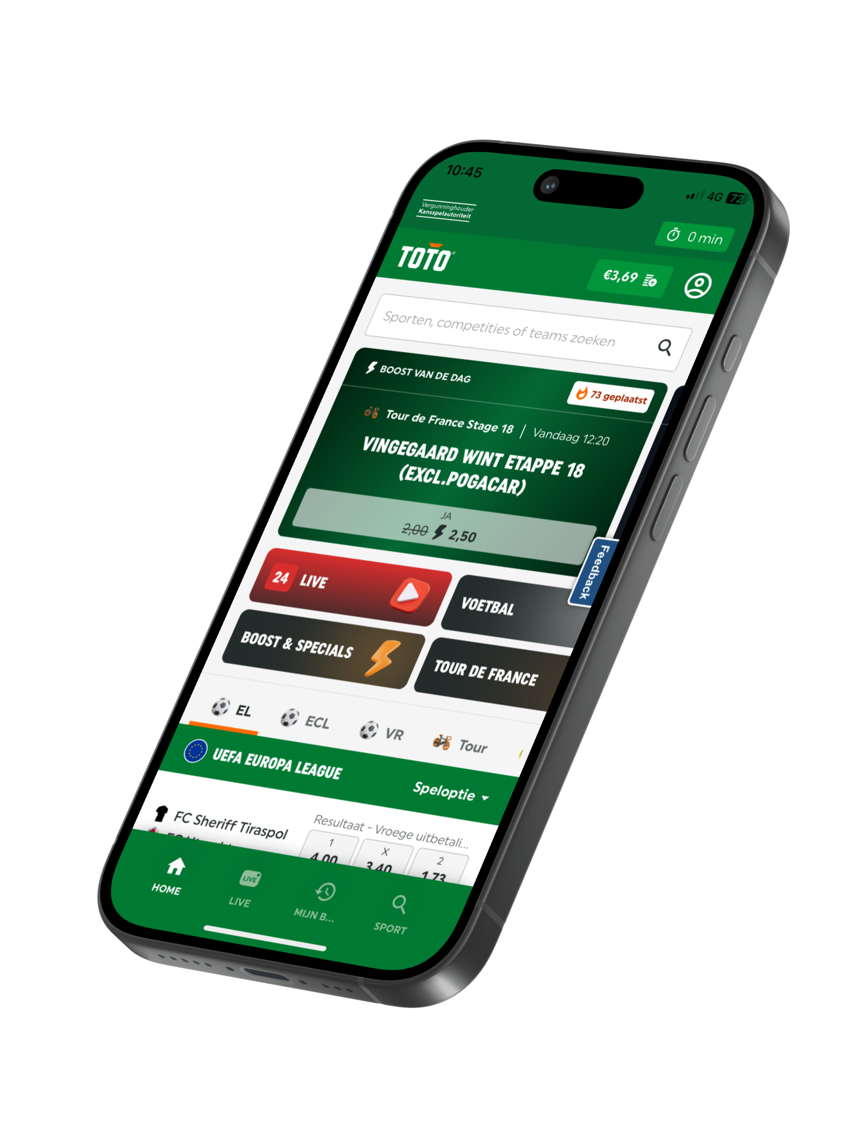 De app van TOTO