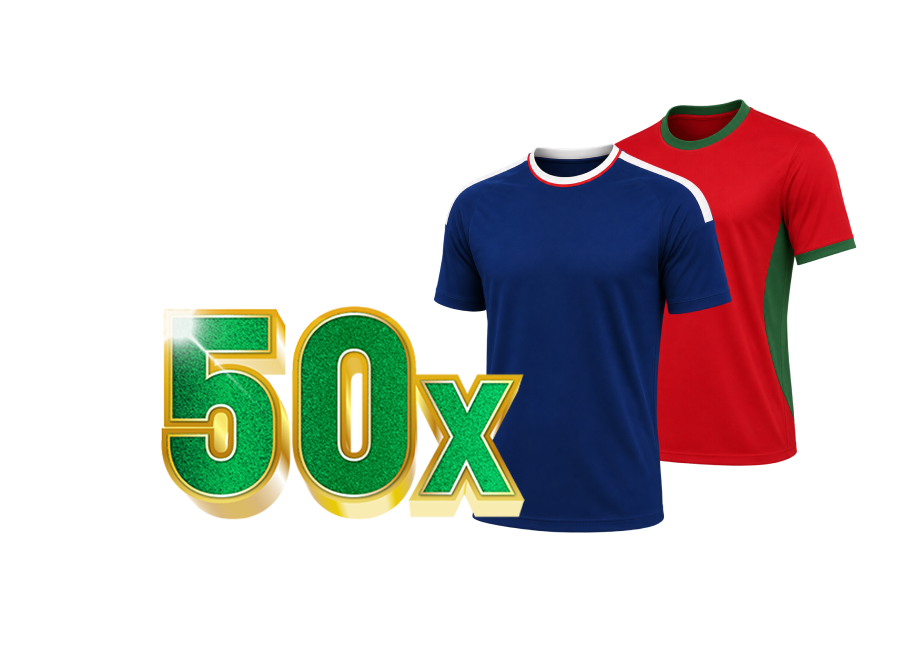 50x TOTO sport shirts in blauw en rood