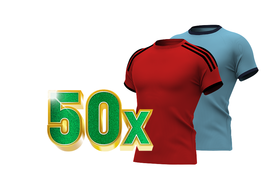 50x TOTO Sport shirts in rood en blauw