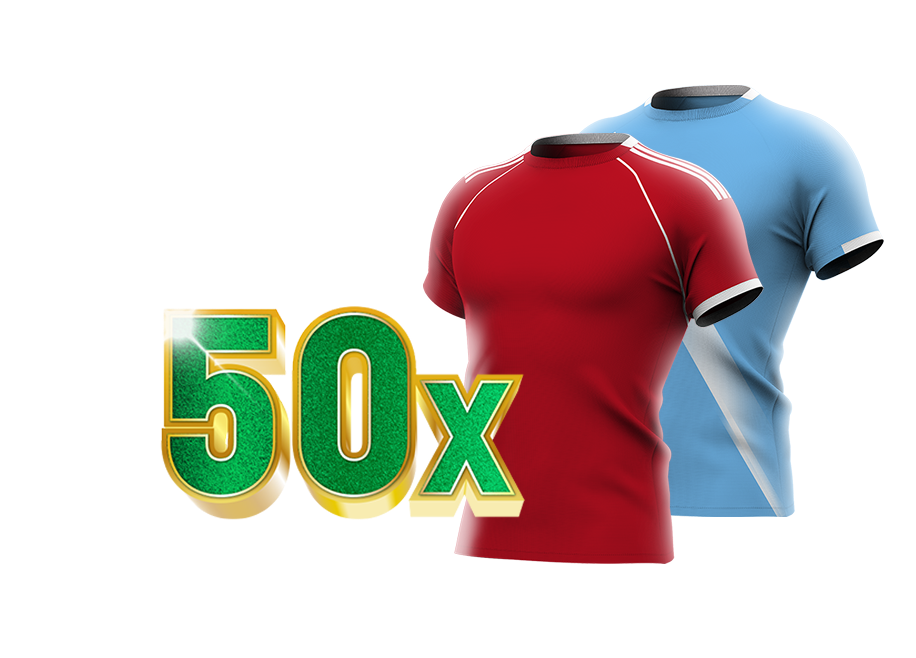 50x sportshirts in rood van Liverpool en blauw van Manchester City