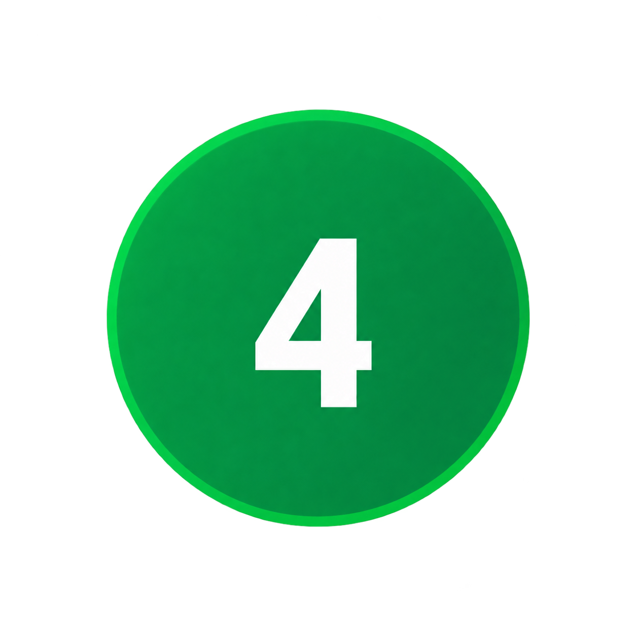groene cirkel met wit nummer 4
