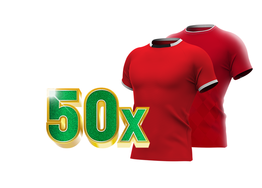 50x met rode sportshirts van AZ en FC Twente