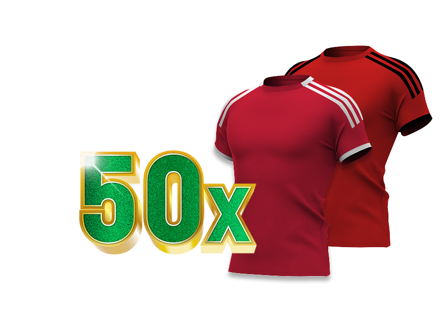 50x TOTO rode sportshirts van Liverpool en Manchester United
