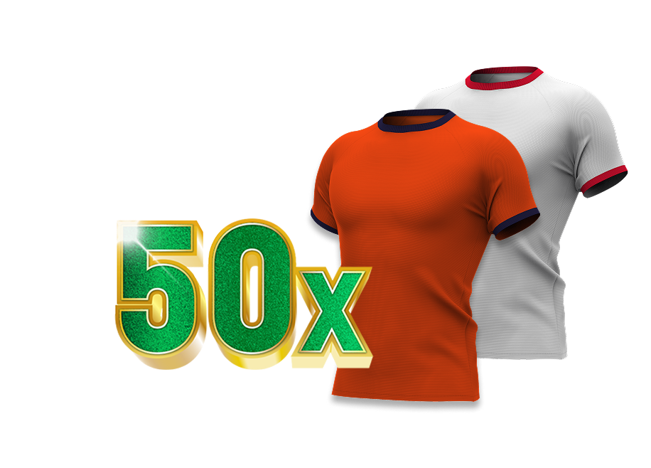 50x TOTO Sport shirts in oranje van het Nederlands Elftal en wit van Polen