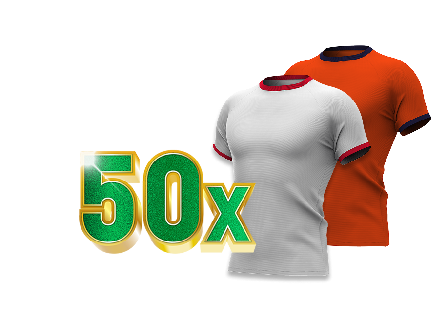 50x TOTO Sport shirts in wit (Polen) en oranje (Nederland)