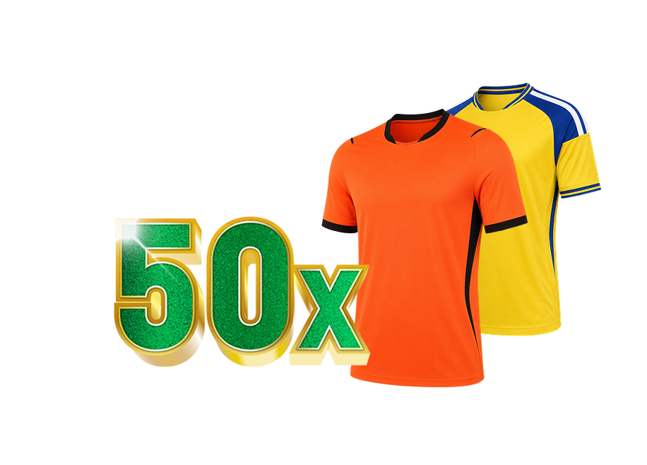 50x sportshirts in oranje en geel
