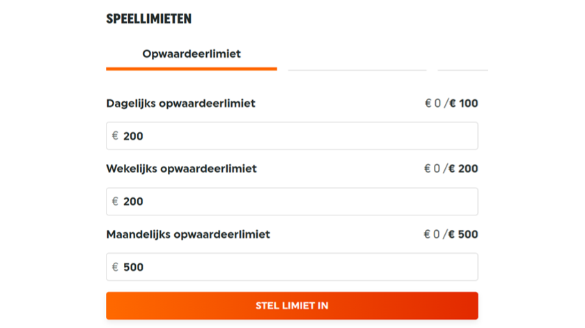 Instellen van dagelijkse, wekelijkse en maandelijkse opwaardeerlimieten bij TOTO