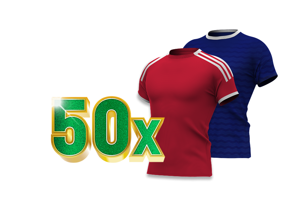 50x TOTO Sport shirts rood van Liverpool en blauw van Everton