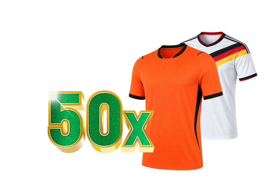 50x voetbalshirts in oranje en wit met Duitse kleuren