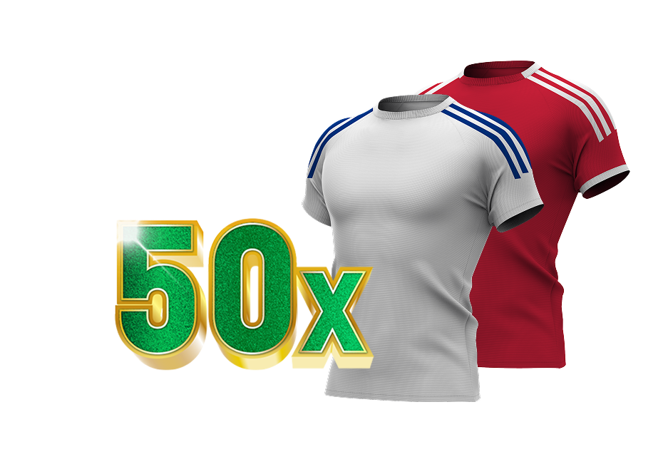 50x TOTO Sport shirts in wit en rood