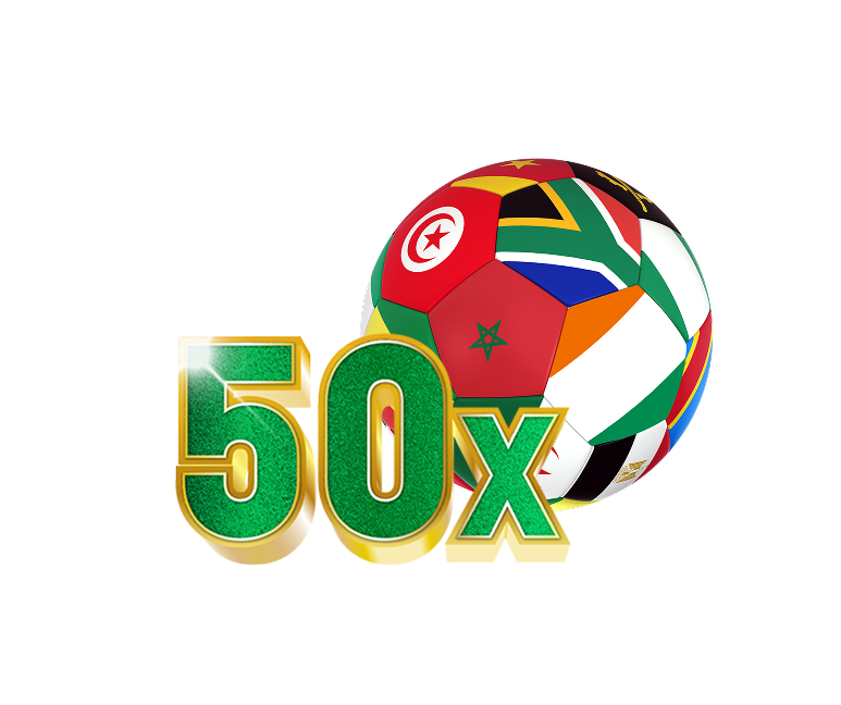 Voetbal met vlaggen en grote groene 50x