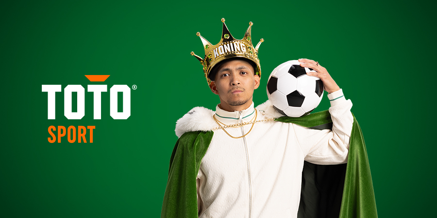 Koning TOTO met een kroon en bal, TOTO Sport logo