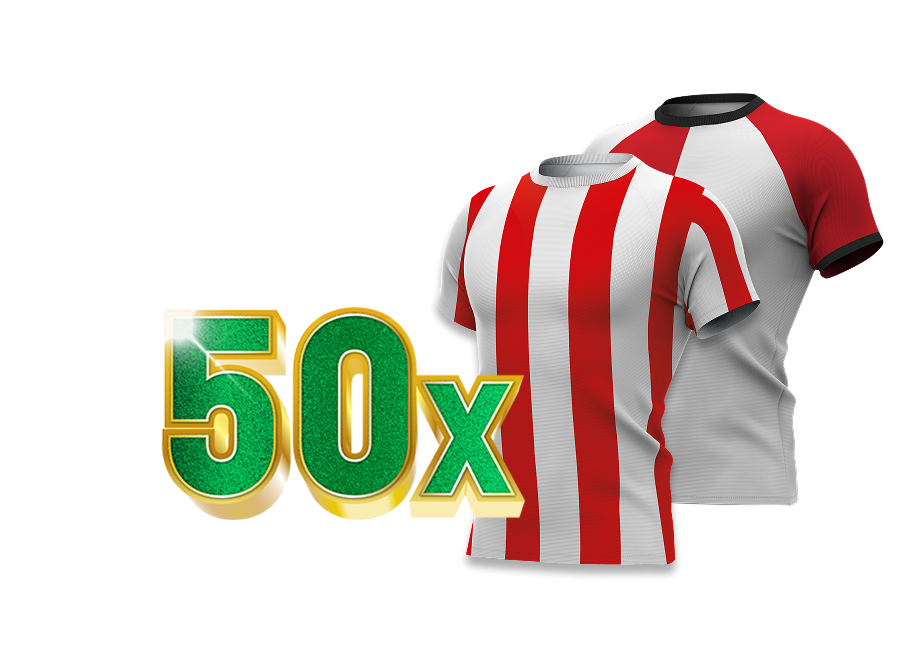 50x je inleg bij TOTO met Sport shirts van Sparta en Feyenoord