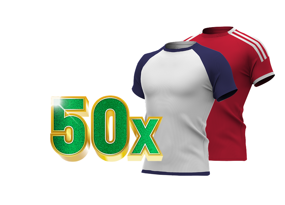 50x sportshirts in wit blauw (Tottenham) en rood (Liverpool)