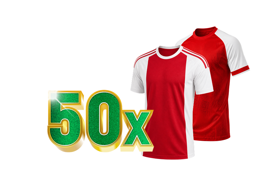 50x rood-witte sportshirts